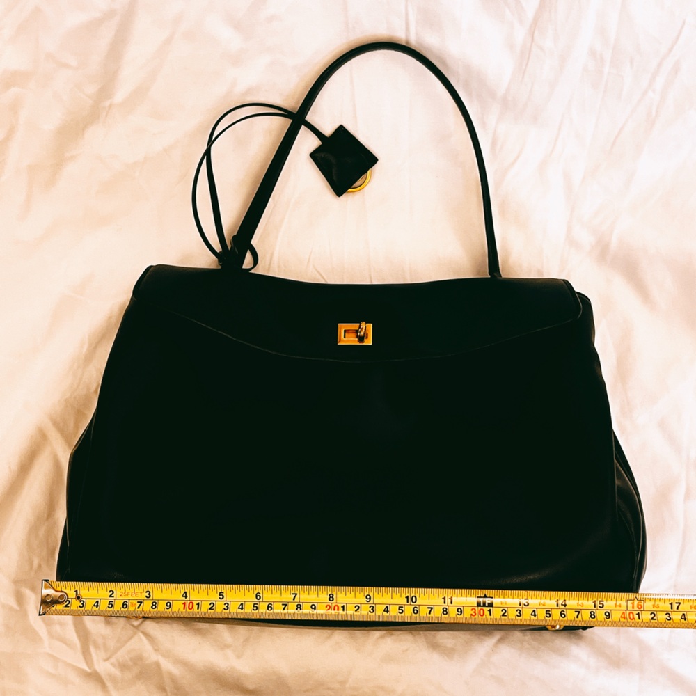 Black Leather Satchel/Top Handle Bag - Picture 11 of 14